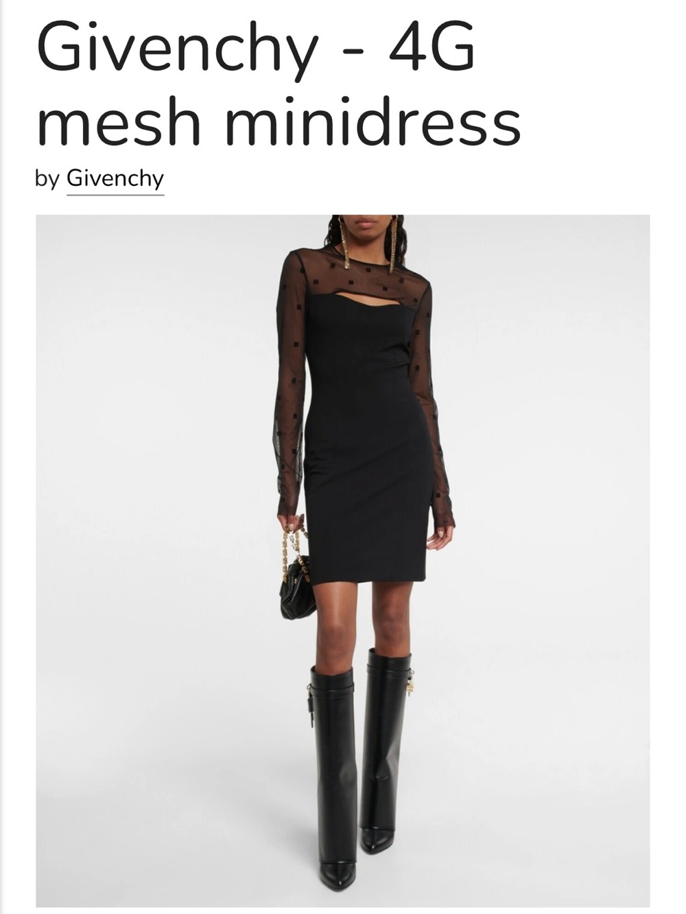 Givenchy Black Sheer-Mesh Long-Sleeve Bodycon Dress